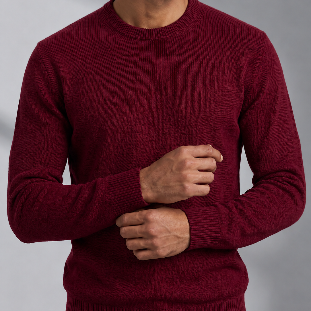 Men's Textured Ribbed Sweater for All-Day Comfort and Warmth