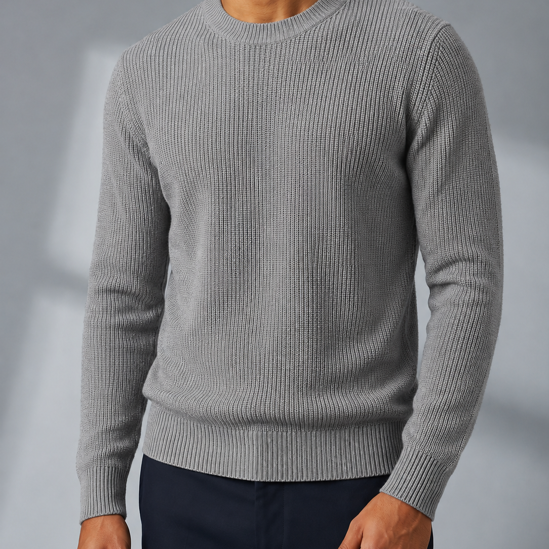Men's Textured Ribbed Sweater for All-Day Comfort and Warmth