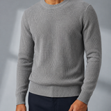 Men's Textured Ribbed Sweater for All-Day Comfort and Warmth