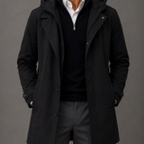 Men's Layered Hooded Longline Coat