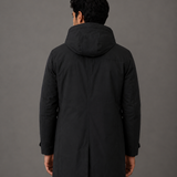 Men's Layered Hooded Longline Coat
