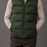 Men's Quilted Down Vest | Stand Collar