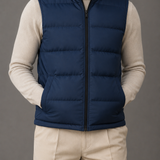 Men's Quilted Down Vest | Stand Collar