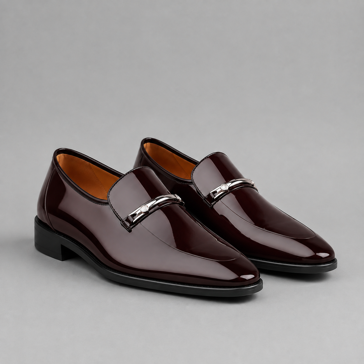 Men's Glossy Slip-On Dress Shoes
