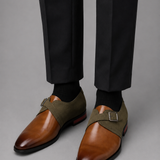 Men's Dual-Tone Double Buckle Loafers