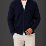 Men's Ribbed Knit Full-Zip Cardigan