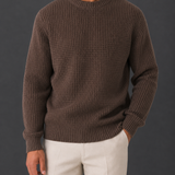 Men's Oversized Waffle Knit Crewneck Jumper