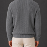 Men's Oversized Waffle Knit Crewneck Jumper