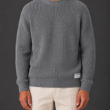 Men's Oversized Waffle Knit Crewneck Jumper