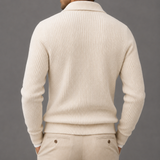 Men's Waffle Knit Quarter Zip Jumper