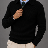 Men's Waffle Knit Quarter Zip Jumper