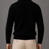 Men's Waffle Knit Quarter Zip Jumper