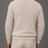 Men's Textured Quarter Zip Jumper | Funnel Neck