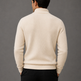 Men's Textured Quarter-Zip Sweater | Standing Collar