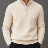 Men's Textured Quarter-Zip Sweater | Standing Collar