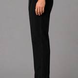 Corduroy Trousers with Turn Up Cuffs: Beige Tailored Pleated Pants