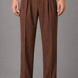 Pleated Trousers with Side Adjuster Straps: Black Wide Leg Turn Up Pants