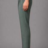 Pleated Trousers with Side Adjuster Straps: Black Wide Leg Turn Up Pants