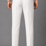 Textured Waffle Knit Trousers: Sage Green Slim Fit Tapered Pants