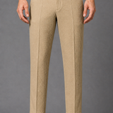 Textured Waffle Knit Trousers: Sage Green Slim Fit Tapered Pants