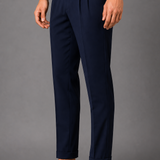 Cross Waistband Pleated Trousers with Side Buckles: Burgundy Cropped Pants