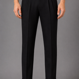 Cross Waistband Pleated Trousers with Side Buckles: Burgundy Cropped Pants