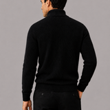Men's Textured Quarter-Zip Sweater with Standing Collar