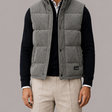 Men's Corduroy Quilted Padded Gilet Vest with Buttons