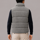 Men's Corduroy Quilted Padded Gilet Vest with Buttons