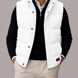 Men's Corduroy Quilted Padded Gilet Vest with Buttons