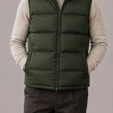 Men's Quilted Down Vest with a Stand Collar