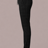 Grid Check Drawstring Jogger Trousers