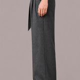 Belted Wide Leg Trousers with Oversized Buckle