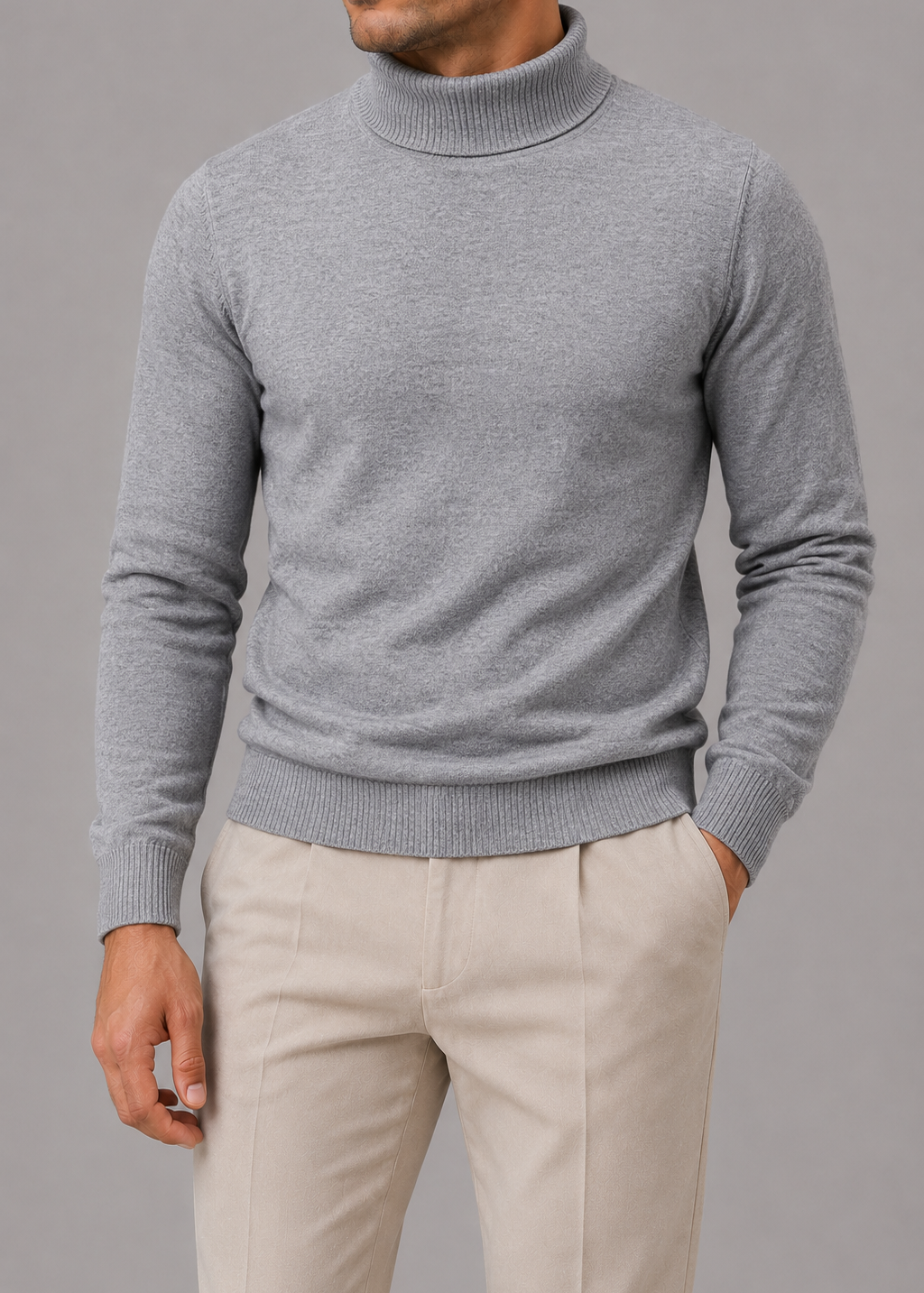 Ribbed Turtleneck Jumper for a Smart Casual Fit
