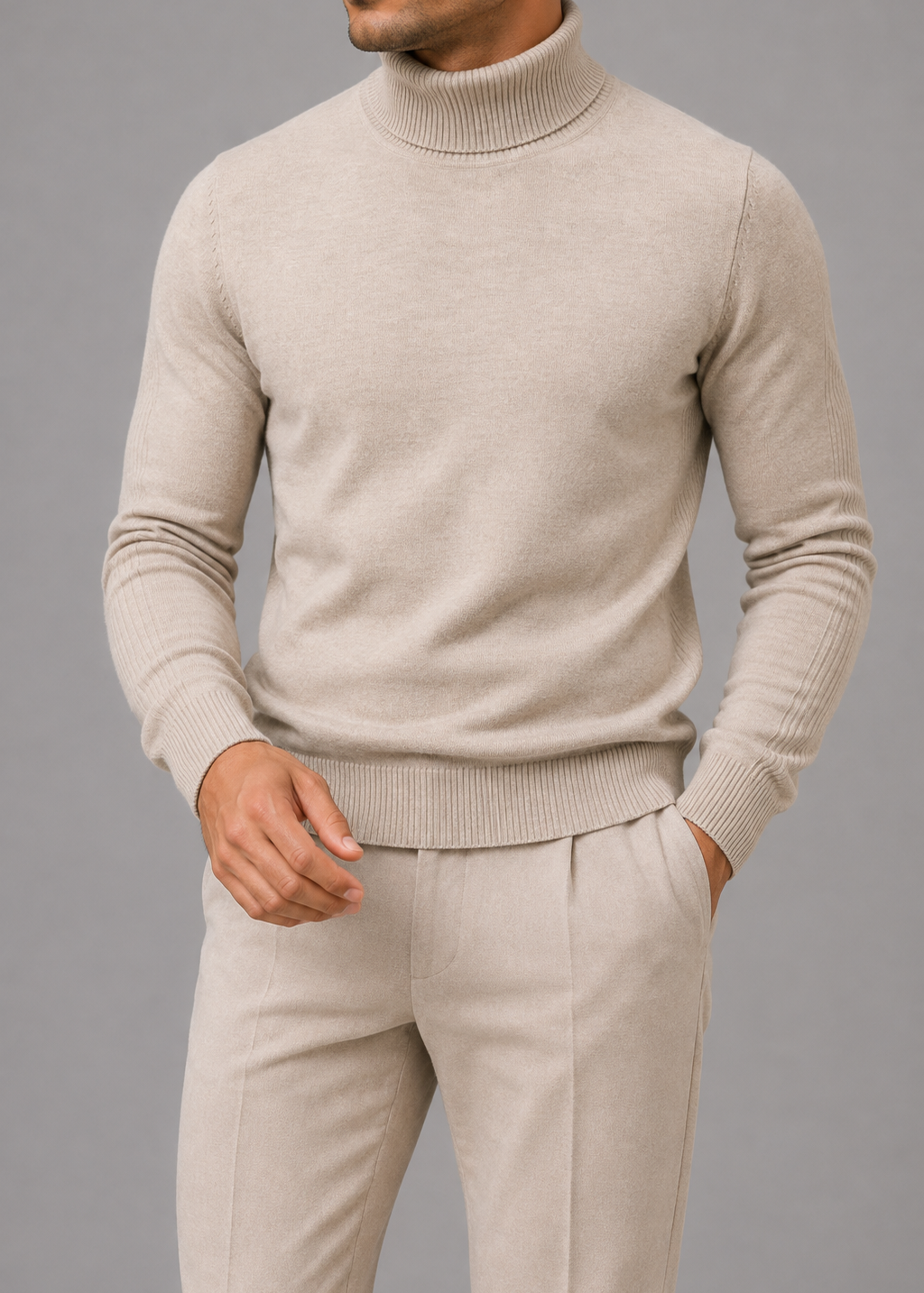 Ribbed Turtleneck Jumper for a Smart Casual Fit