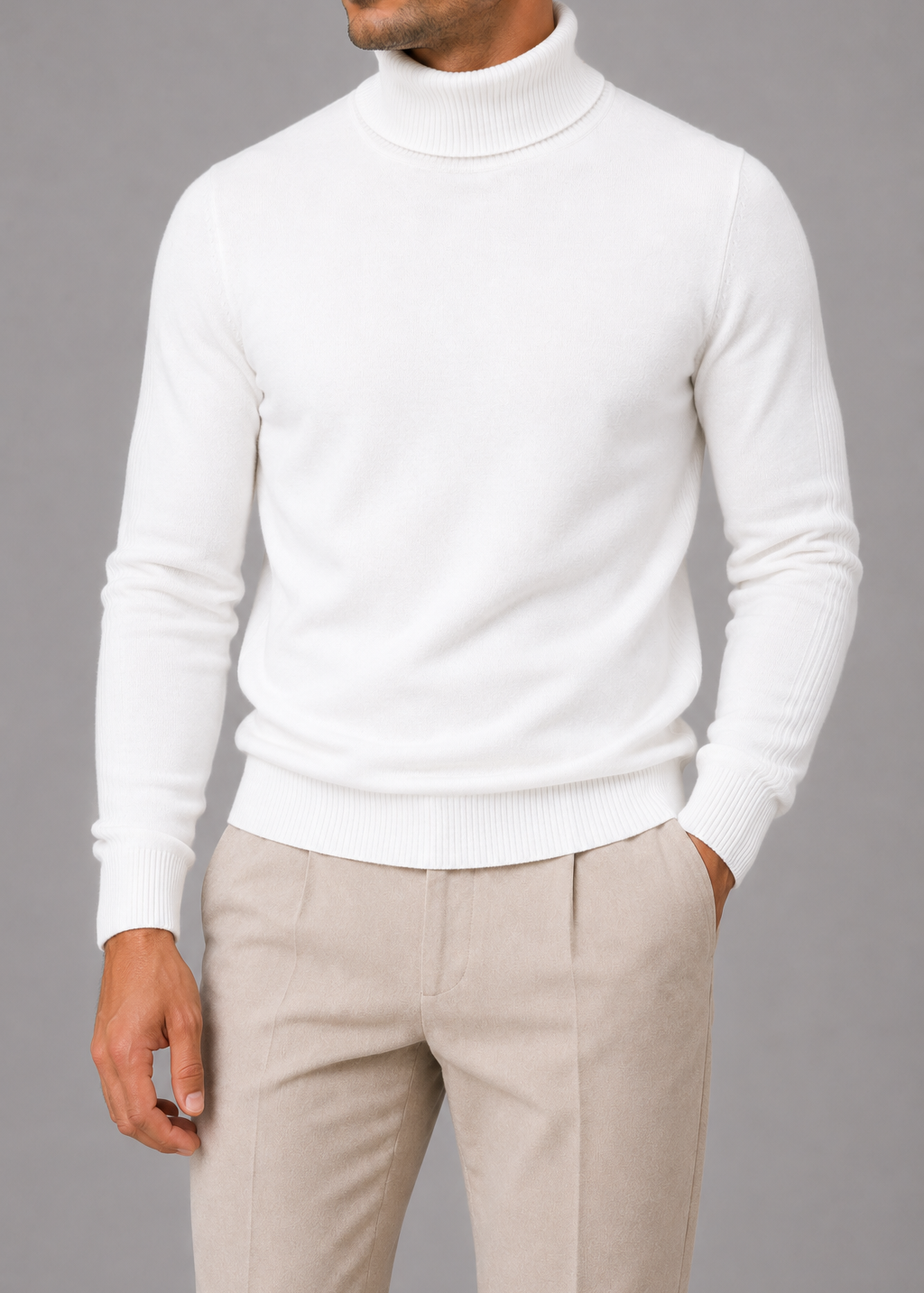 Ribbed Turtleneck Jumper for a Smart Casual Fit