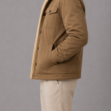 Sherpa Lined Trucker Jacket with Button Front and Fleece Collar