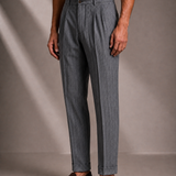 Men's Pinstripe Flannel Trousers with a Relaxed Fit
