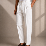 Men's Pinstripe Flannel Trousers with a Relaxed Fit