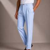Men's Pinstripe Flannel Trousers with a Relaxed Fit