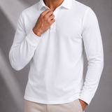 Men's Long Sleeve Polo Shirt with Three Buttons