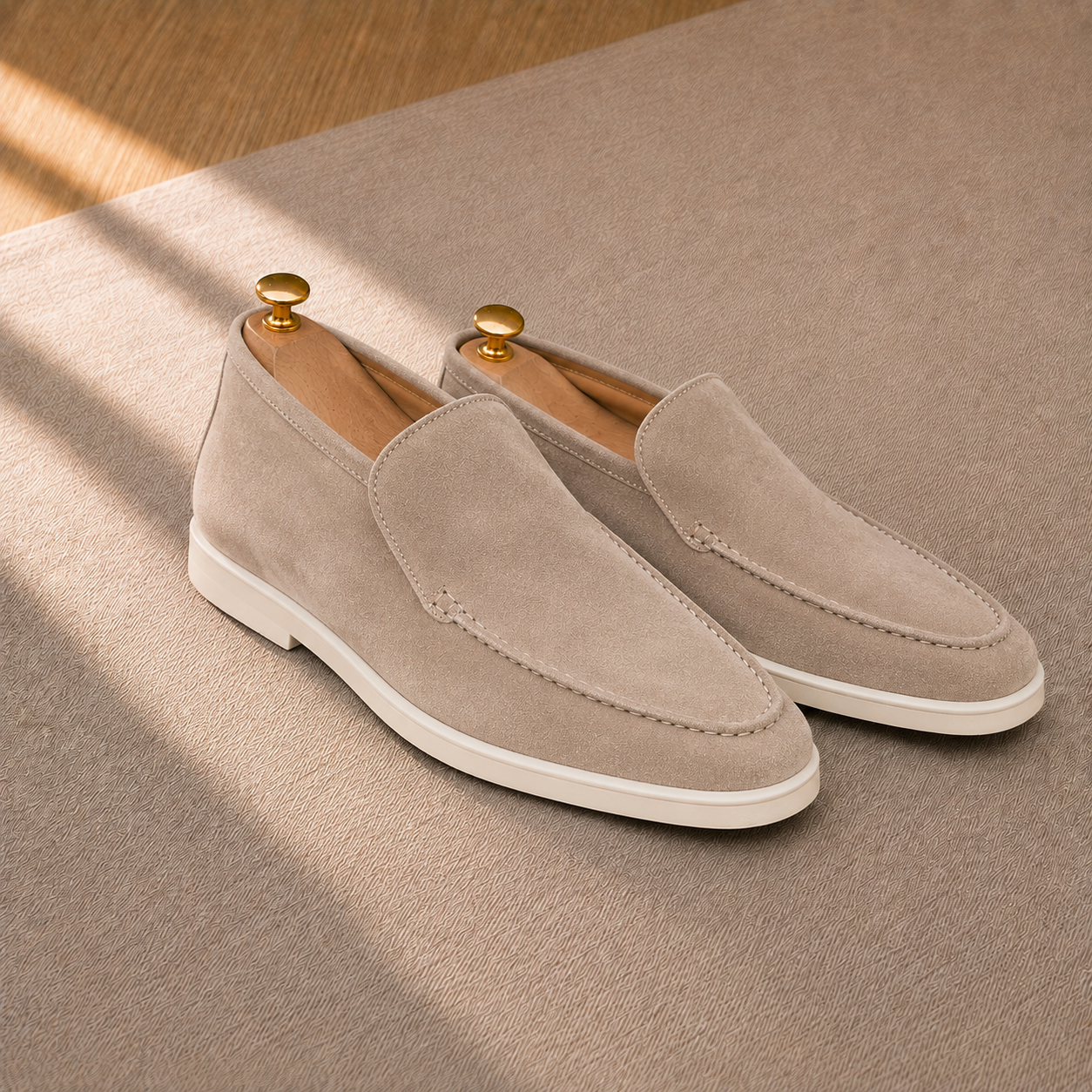 Men's High-Cut Suede Loafers with Rubber Sole