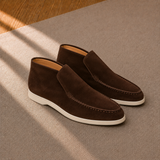 Men's High-Cut Suede Loafers with Rubber Sole