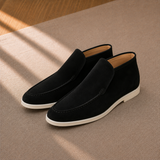 Men's High-Cut Suede Loafers with Rubber Sole