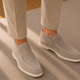 Men's High-Cut Suede Loafers with Rubber Sole