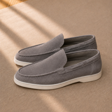 Men's Suede Penny Loafers Handcrafted Stitch Detail