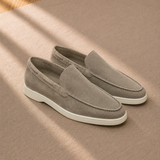 Men's Suede Penny Loafers Handcrafted Stitch Detail