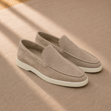 Men's Suede Penny Loafers Handcrafted Stitch Detail