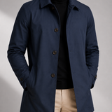 Men's Single Breasted Overcoat with Button Cuffs