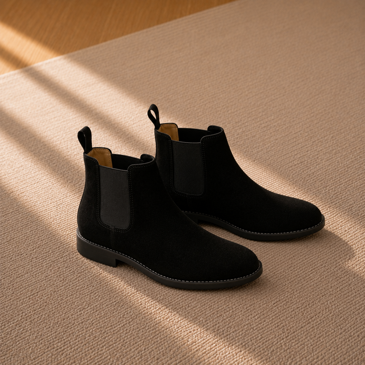 Men's Suede Chelsea Boots with Contrast Sole